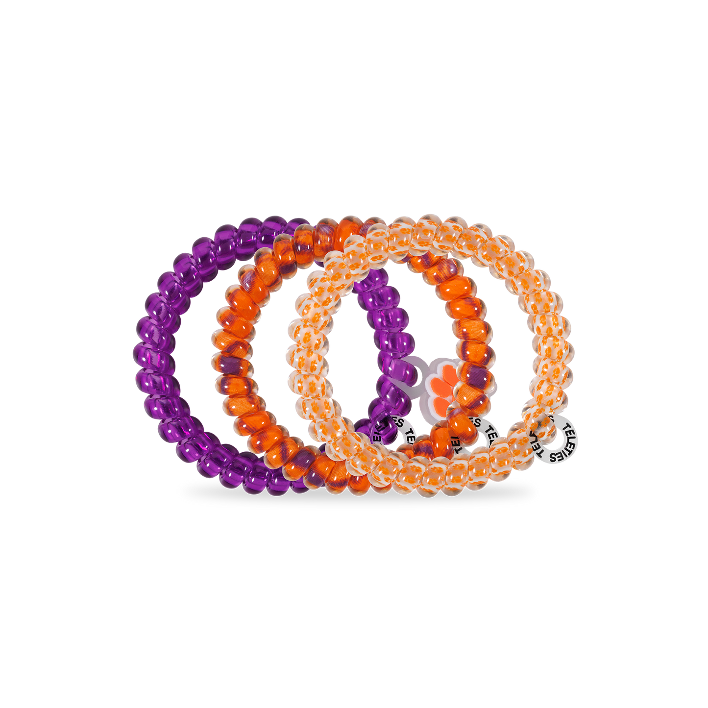 TELETIES - Spiral Hair Coils | Small | Go Tigers! Hair Ties