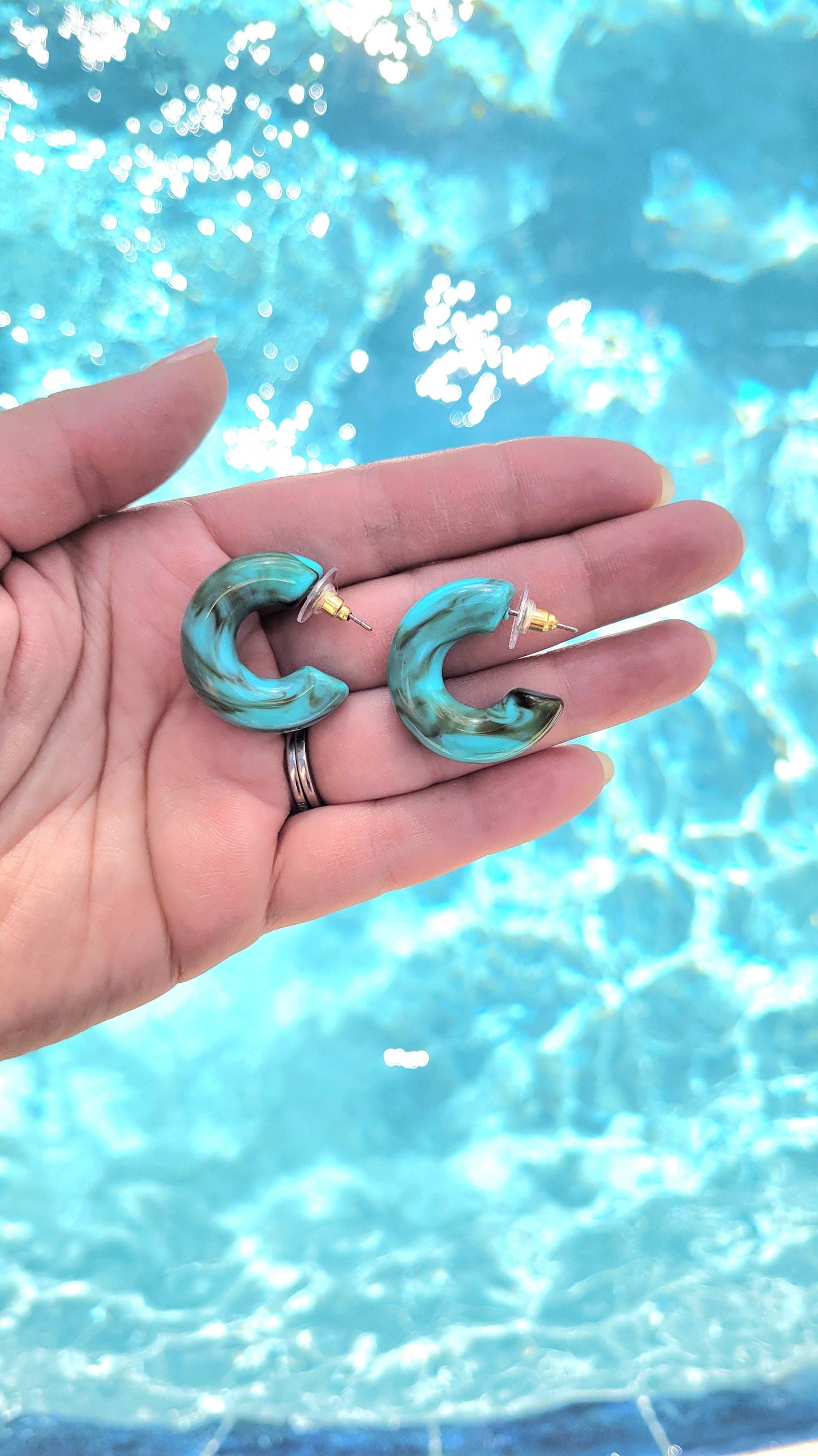 Turquoise Chloe Hoops