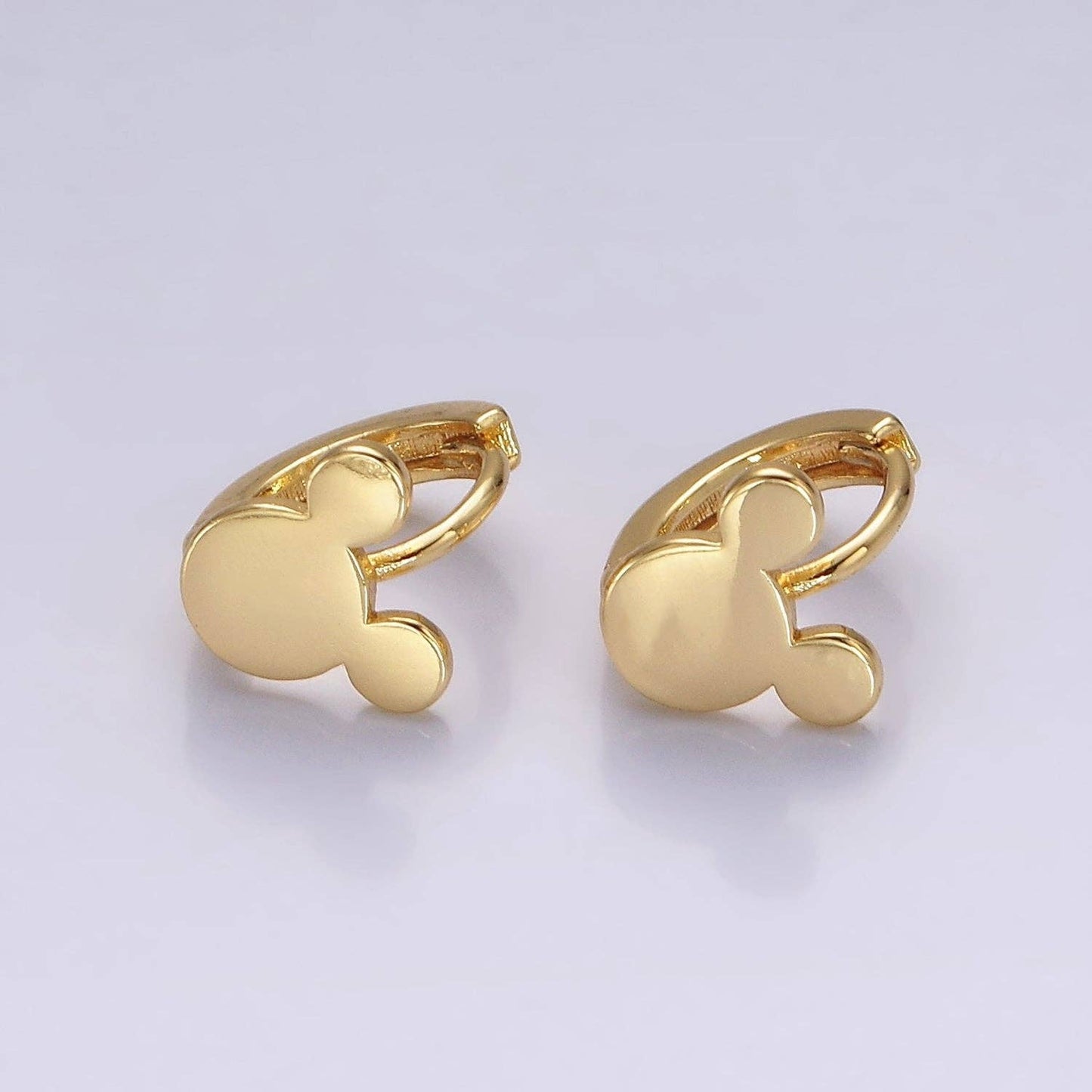 14K Gold Filled Mickey Mouse Huggie Earrings