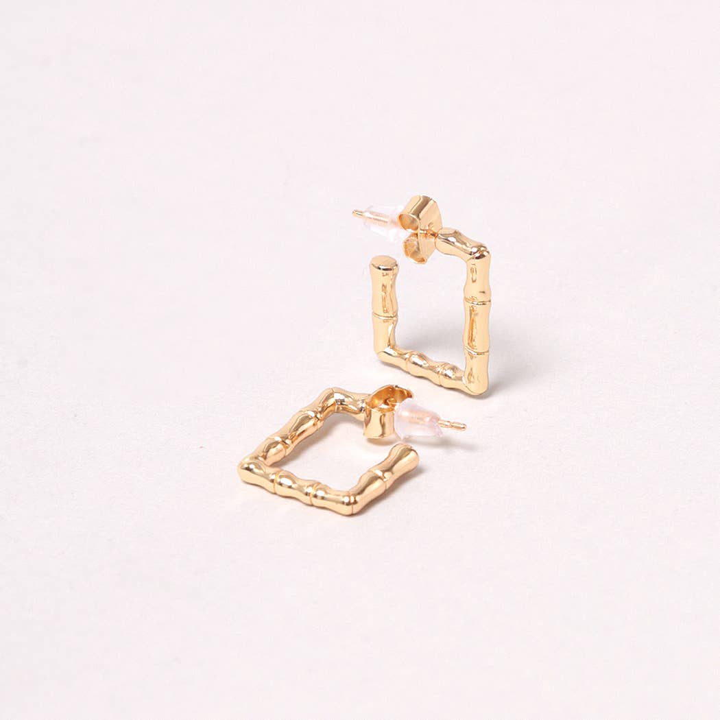 14K Gold-Dipped Square Post Earring