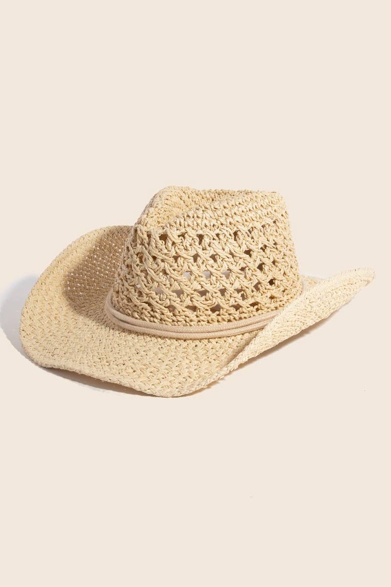 Straw Rope Strap Cowgirl Hat