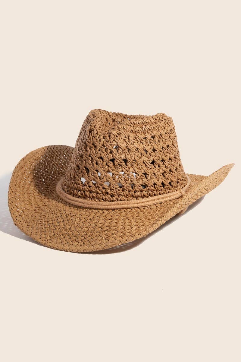 Straw Rope Strap Cowgirl Hat