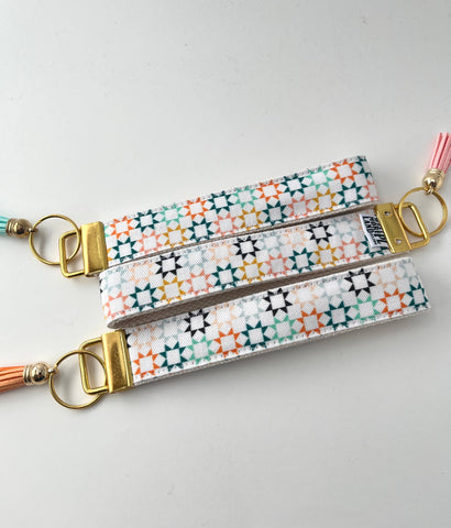 Key Fob Wristlet - Quilt Stars