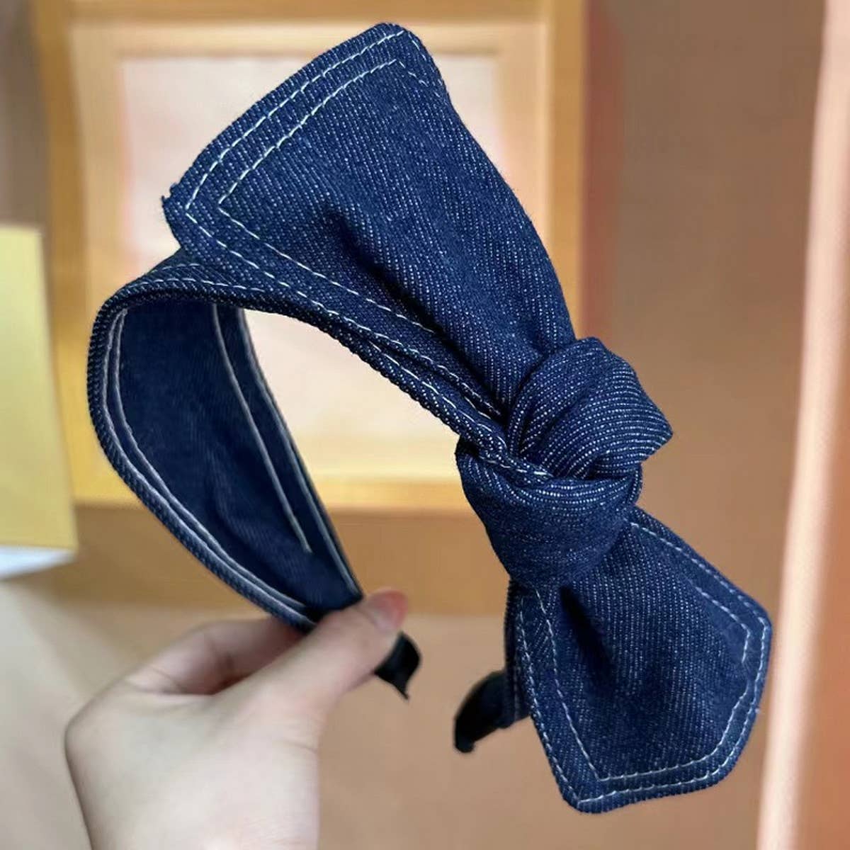Denim Bow Headband