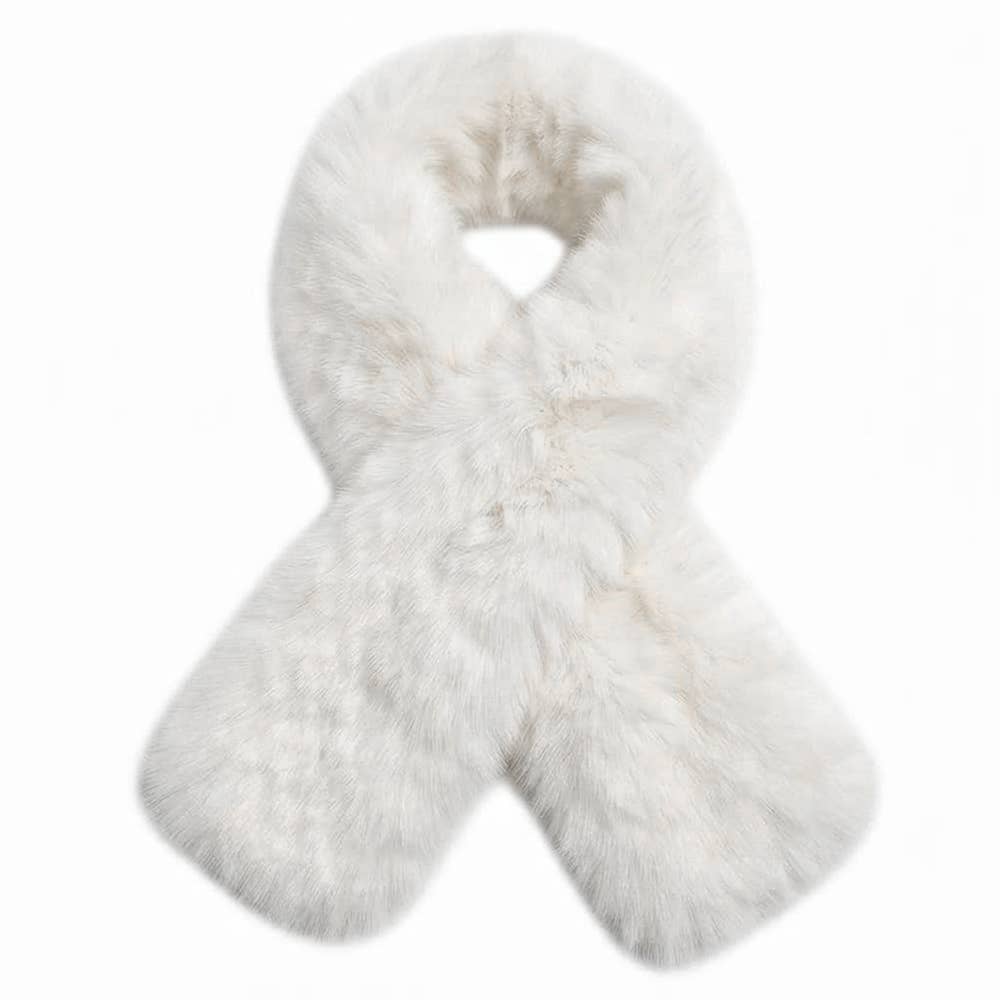 Solid Faux Fur Pull-Through Winter Scarf