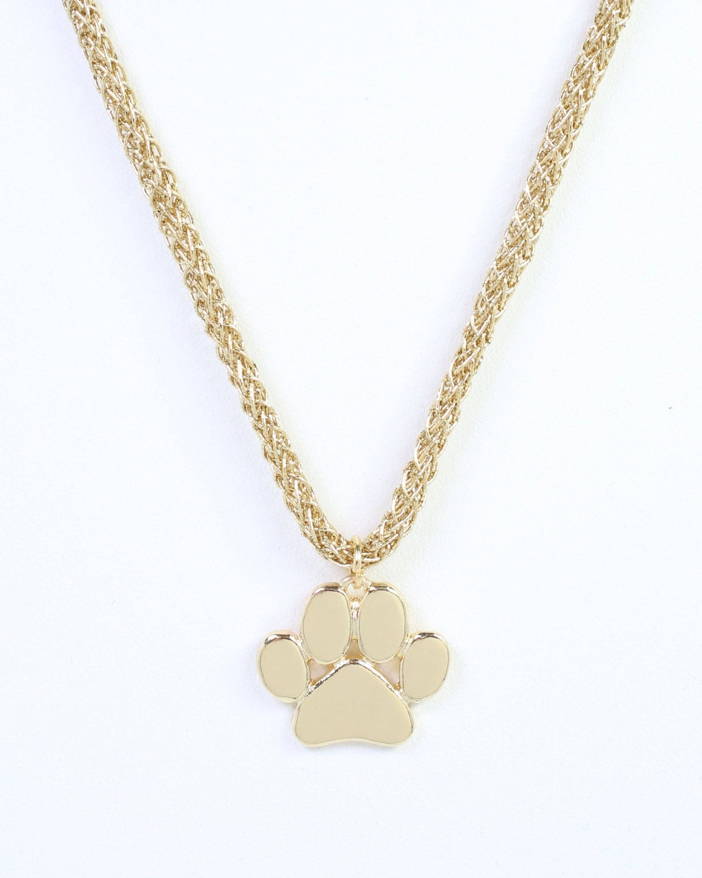 Corie Cord Necklace Paw Print Gold