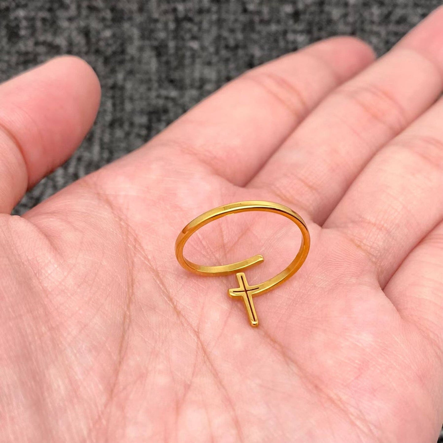 18K Gold-plated Cross Ring