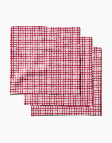 Fireside Plaid Red Dishcloth Set