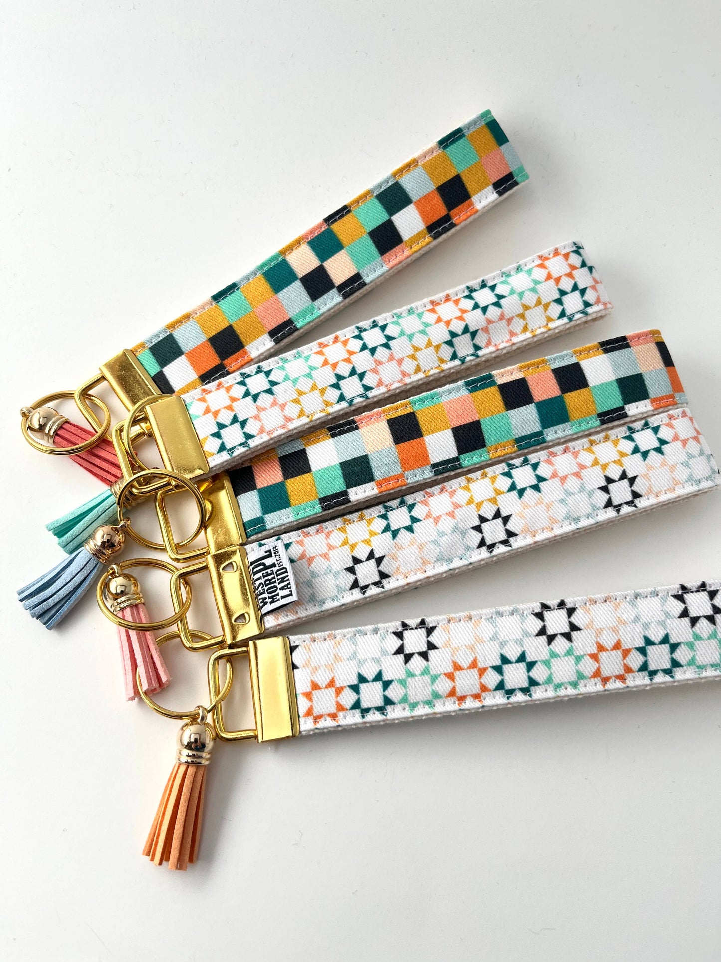 Key Fob Wristlet - Quilt Squares