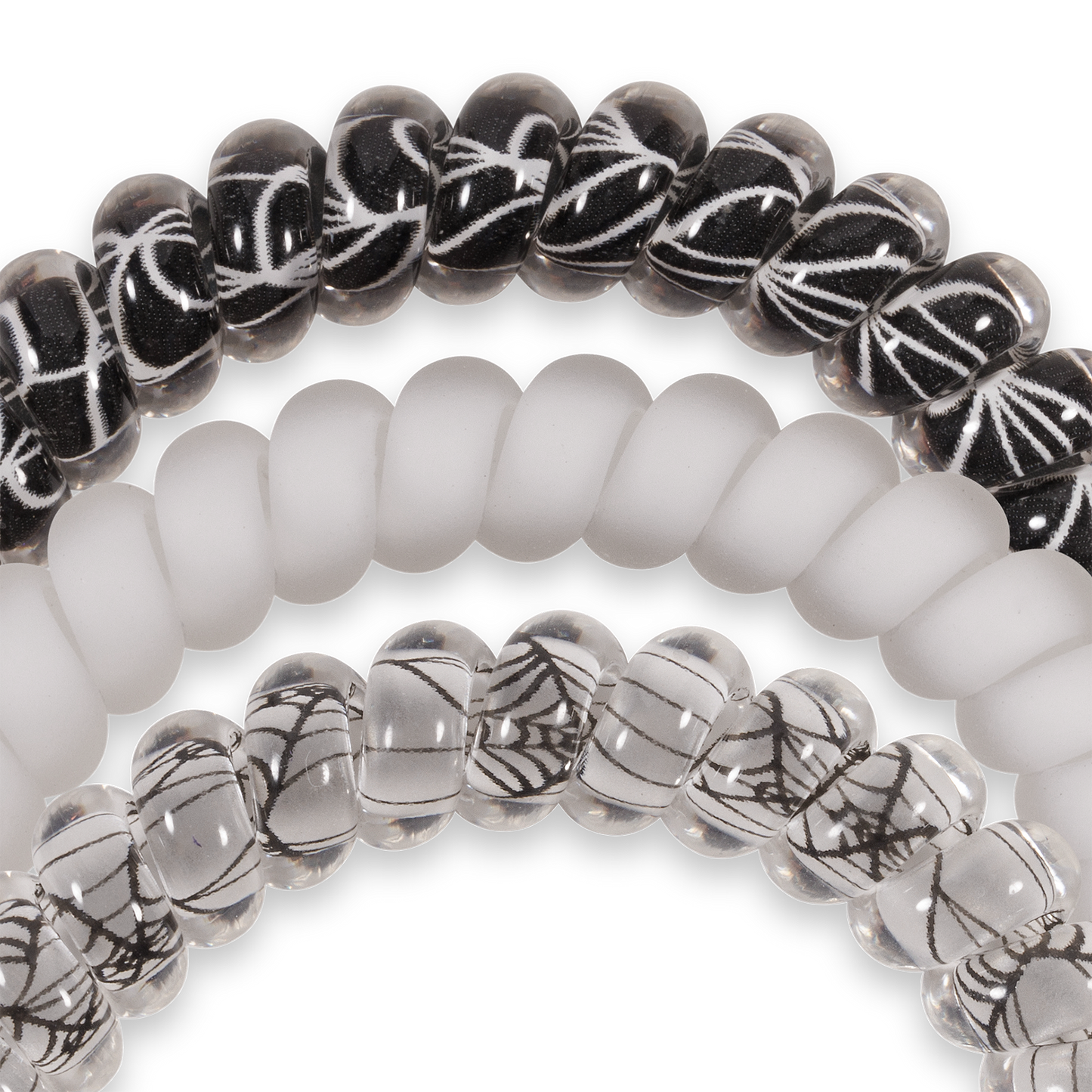 TELETIES - Spiral Hair Coils | Small | Webbed Hair Ties