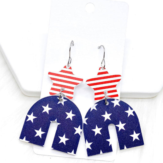 All American Acrylic Patriotic Earrings