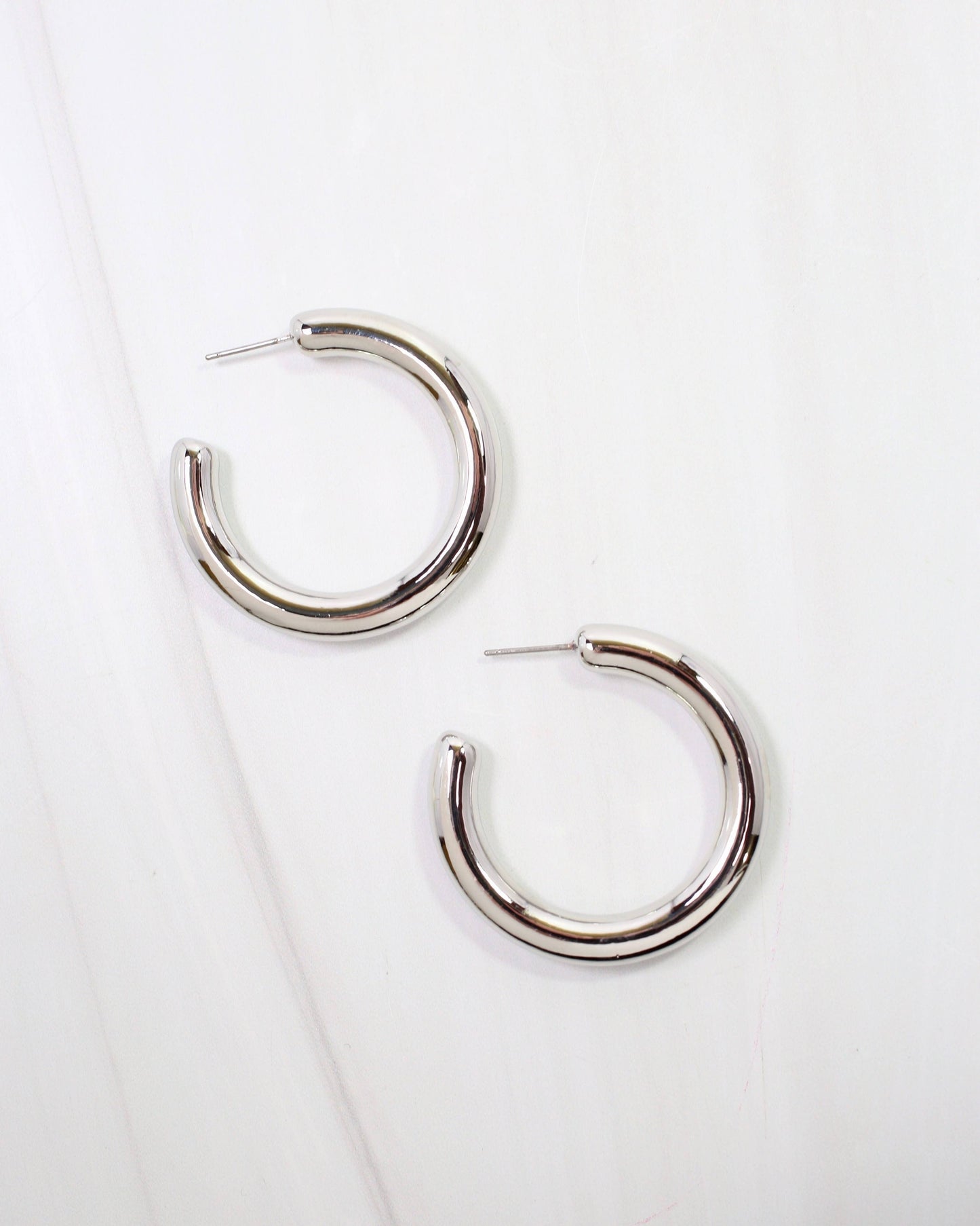 White Gold Dipped Hoops