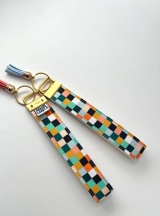 Key Fob Wristlet - Quilt Squares
