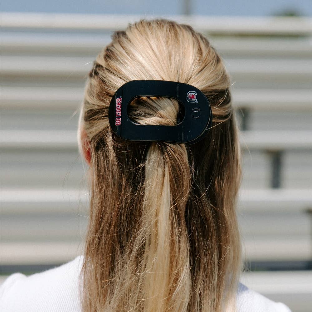 TELETIES - Flat Round Hair Clip | Medium | Go Cocks!