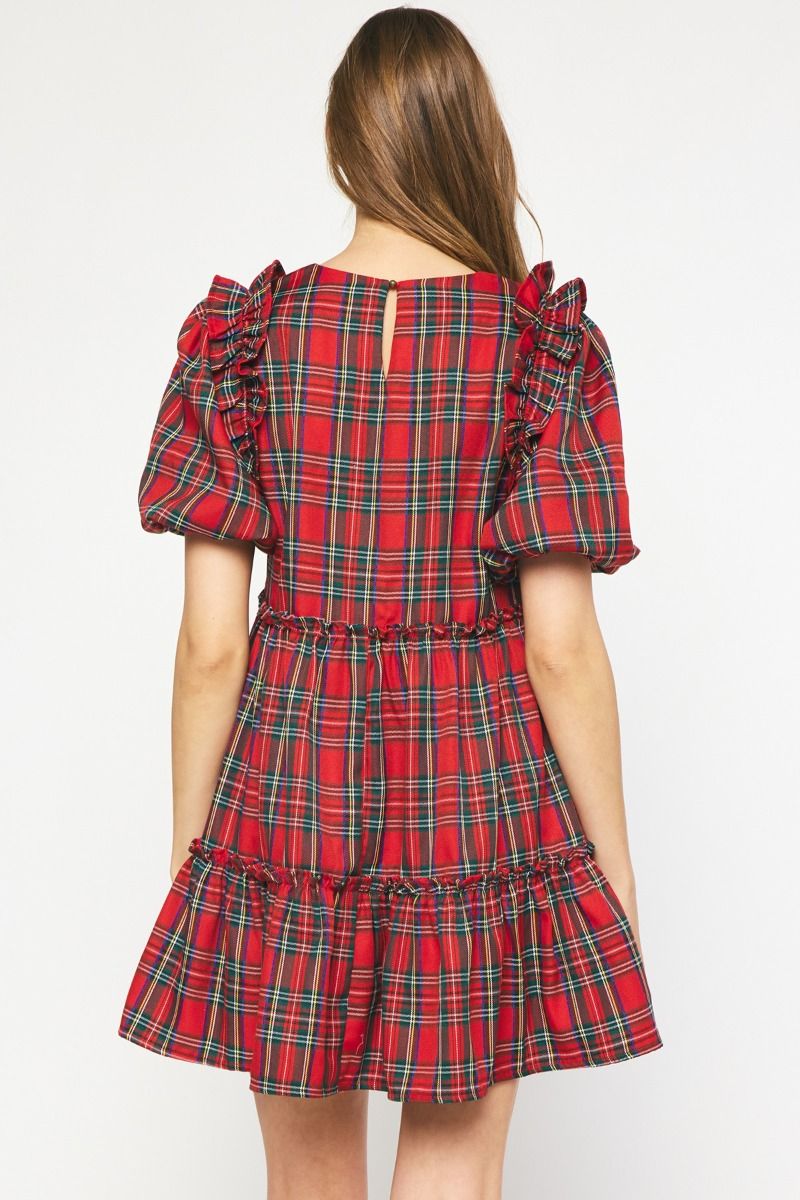 All The Memories Red Plaid Dress