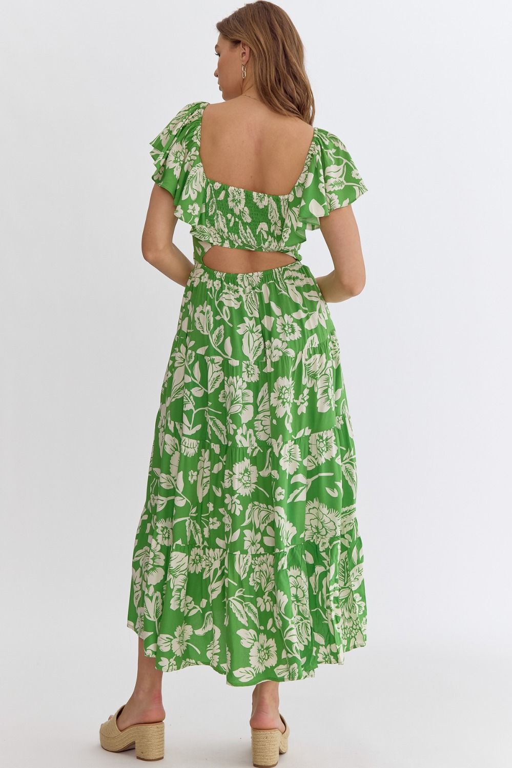 Floral Print Tiered Maxi Dress