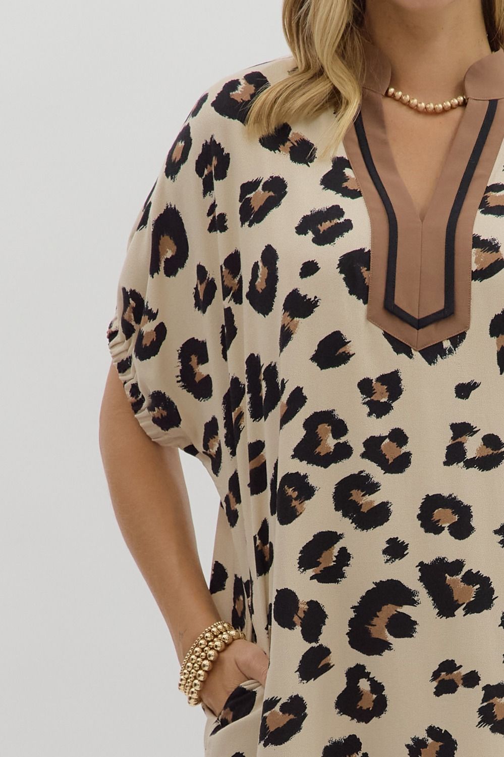 Leopard Dolman Sleeve Mini Dress