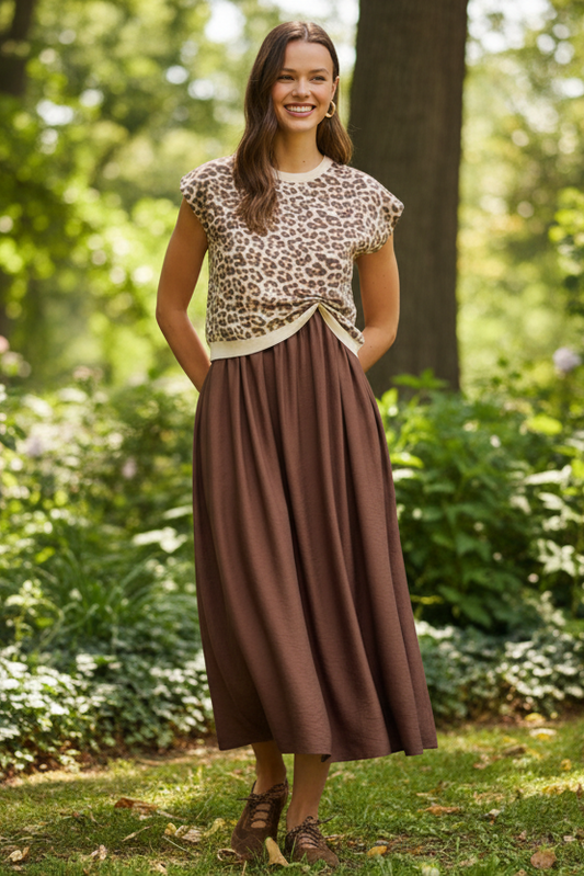 Leopard Midi Sweater Dress