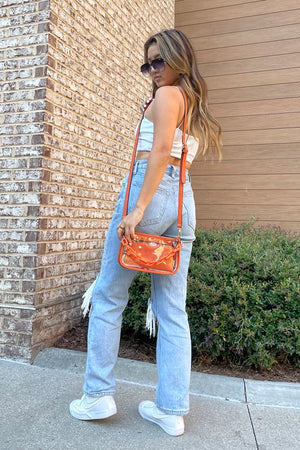 Orange Jessica Clear Crossbody