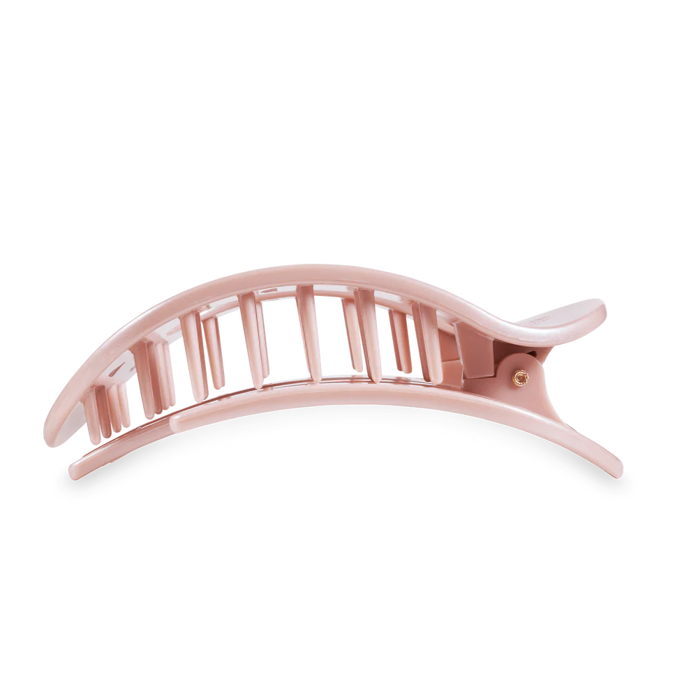 Pearly Pink Flat Round Hair Clip