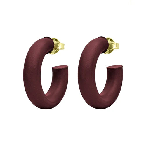 Shelia Fajl Painted Chantal Hoops Garnet