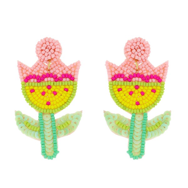 Tulip Seed Bead Earrings