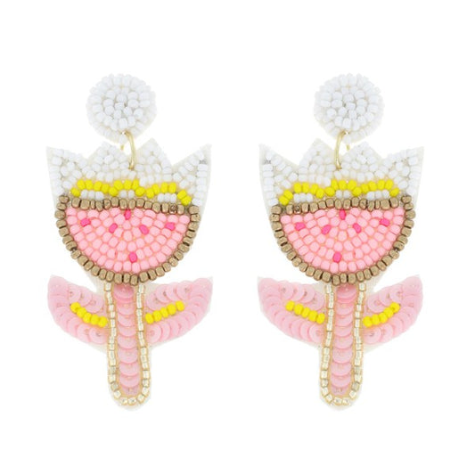 Tulip Seed Bead Earrings
