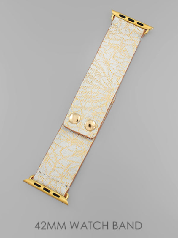 Poshture Boutique 42mm Smart Watch Band Ivory/Gold