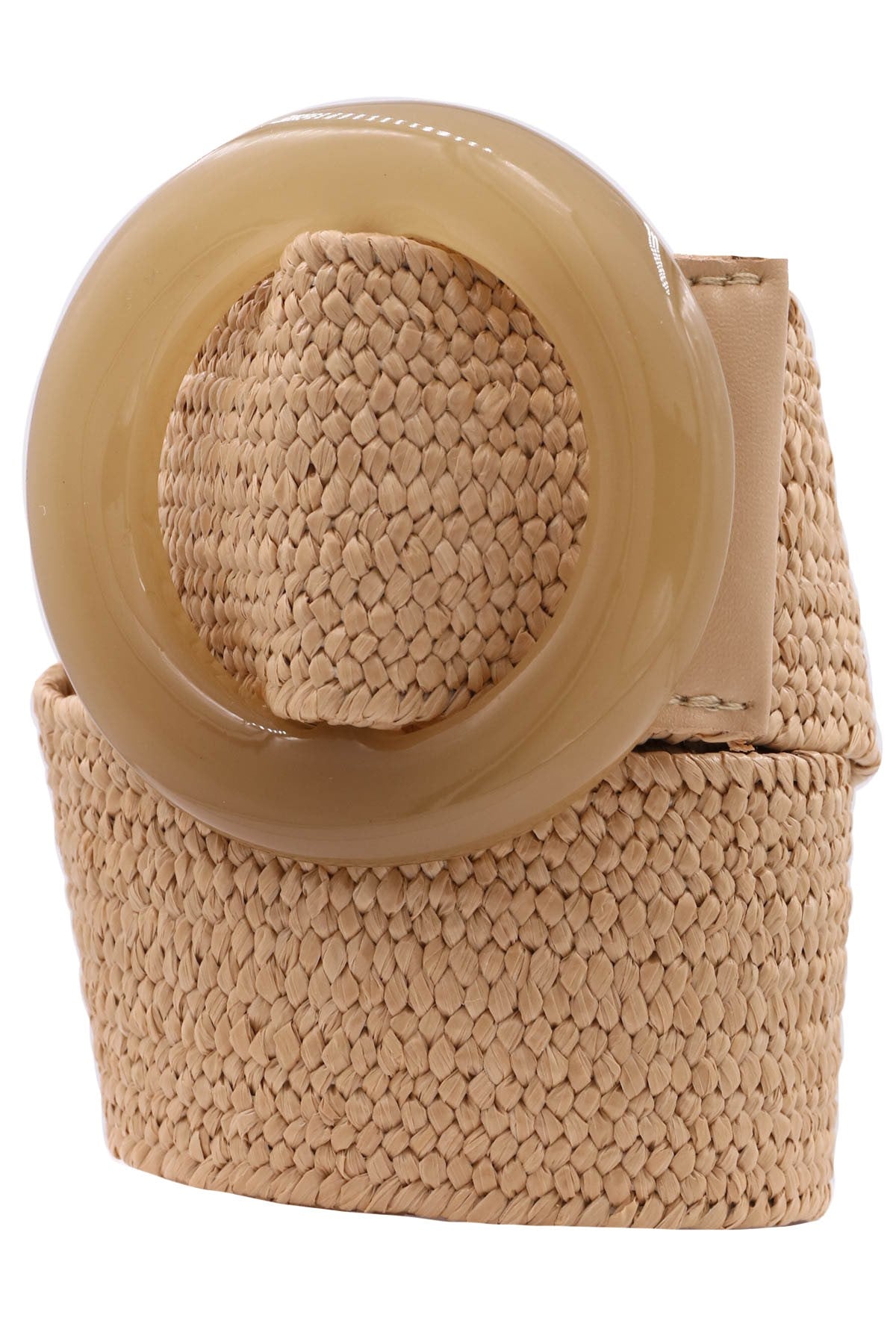 Acrylic Circle Buckle Straw Belt