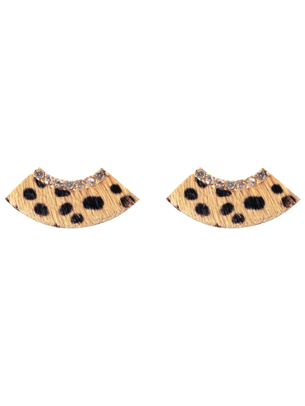 Crescent Shape Animal Print Earrings
