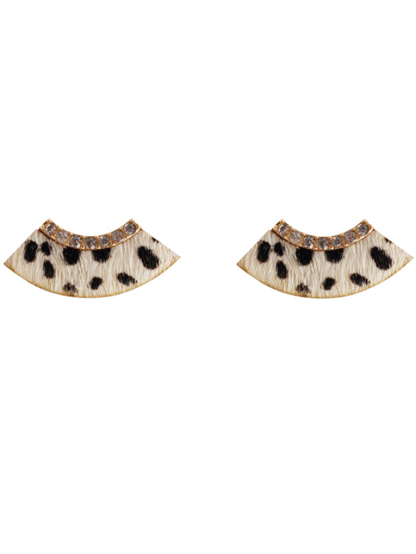 Crescent Shape Animal Print Earrings