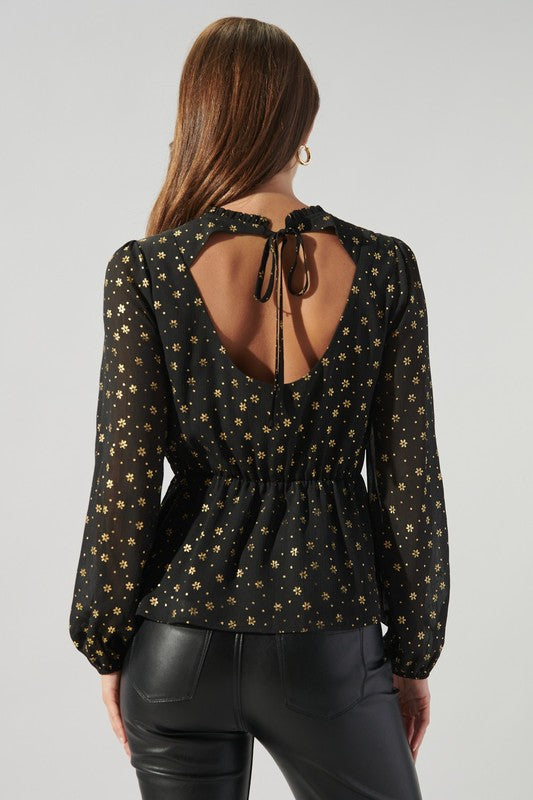 Chandra Gold Snowflake Blouse