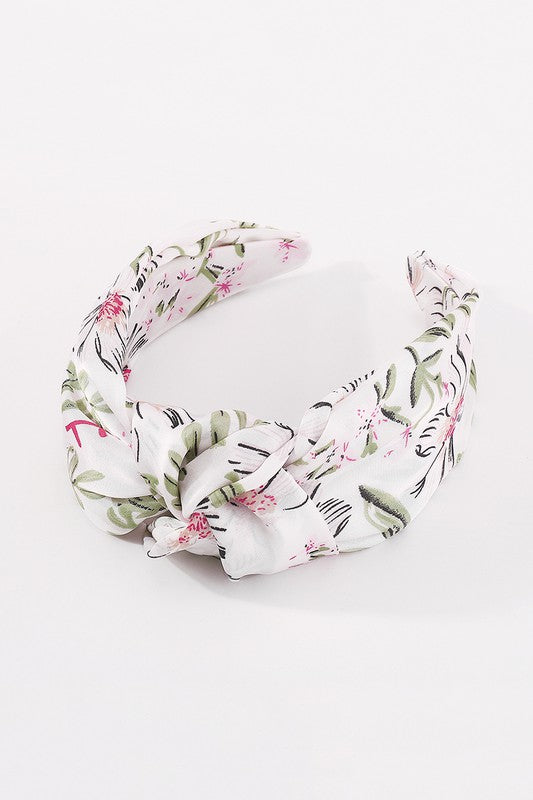 Flower Print Topknot Headbands