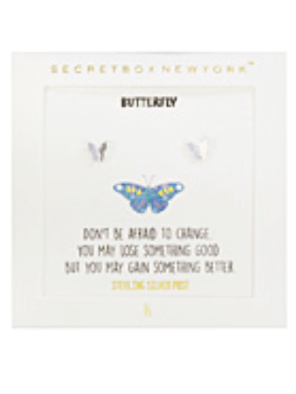 Girls Secret Box Butterfly Earrings