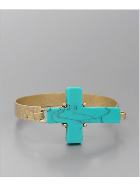Gold Cross Bangle
