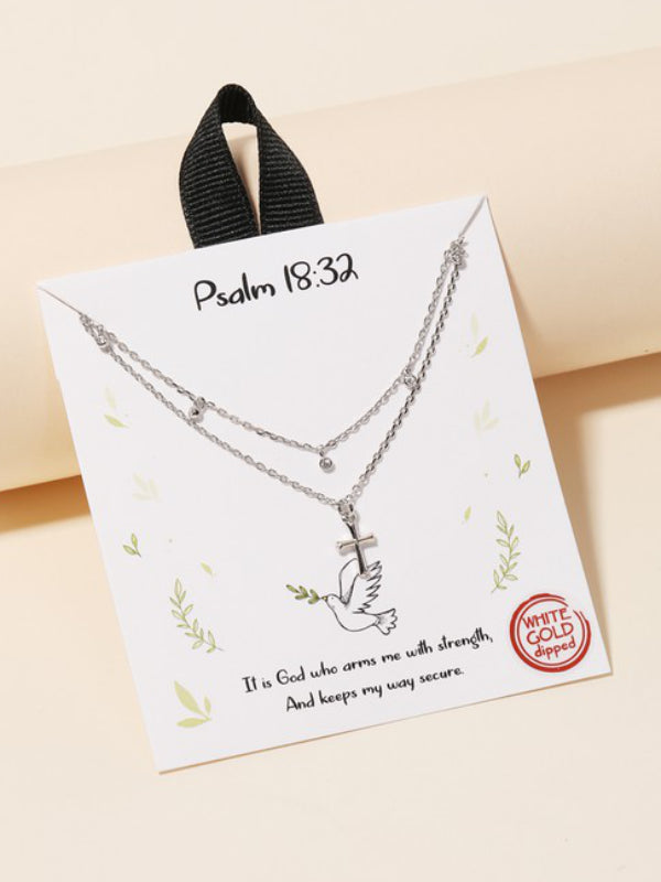 Gold Dipped Dainty Layered Cross Charm Necklace