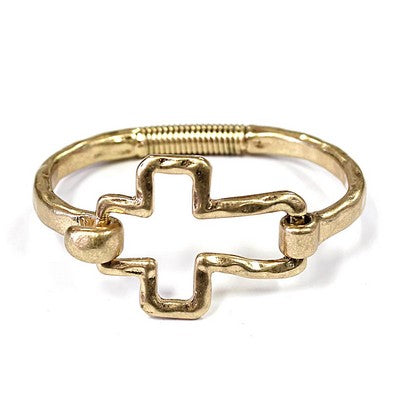Gold Cross Hinge Bracelet