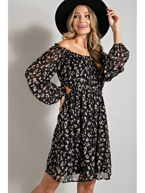 Metallic leopard dress clearance