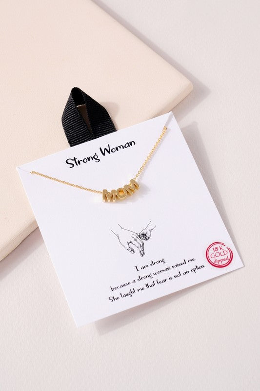 MOM Letters Charm Necklace