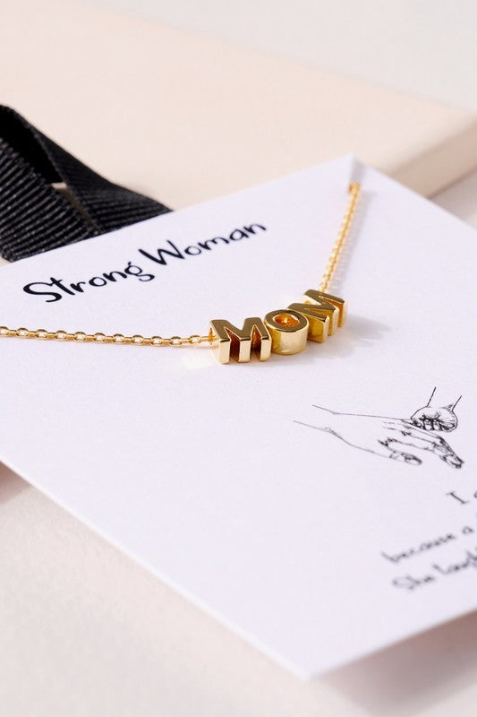 MOM Letters Charm Necklace