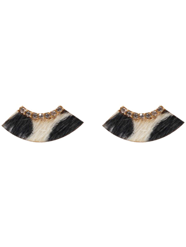 Crescent Shape Animal Print Earrings