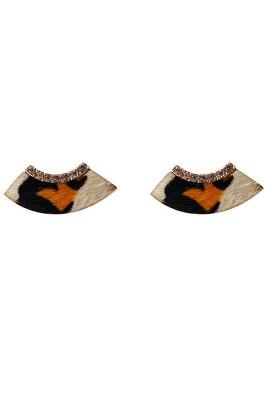 Crescent Shape Animal Print Earrings