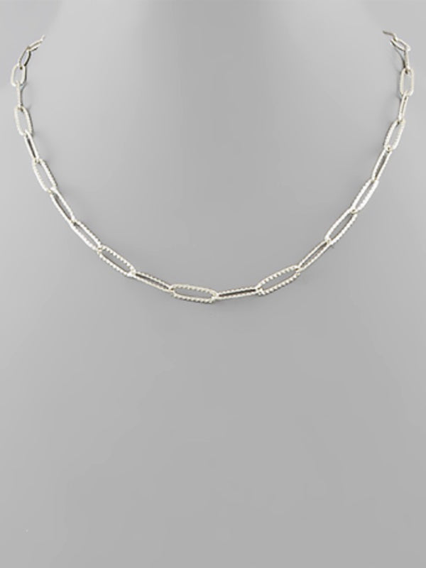 Textured Paperclip Necklace