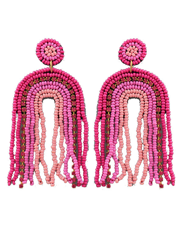 Rainbow Seed Bead Earrings