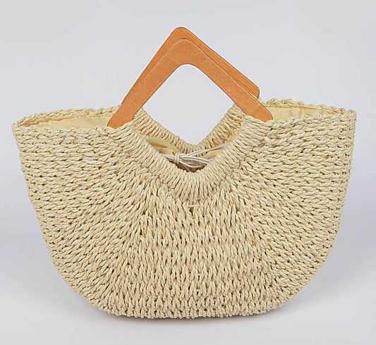Squared Away Rattan Bag