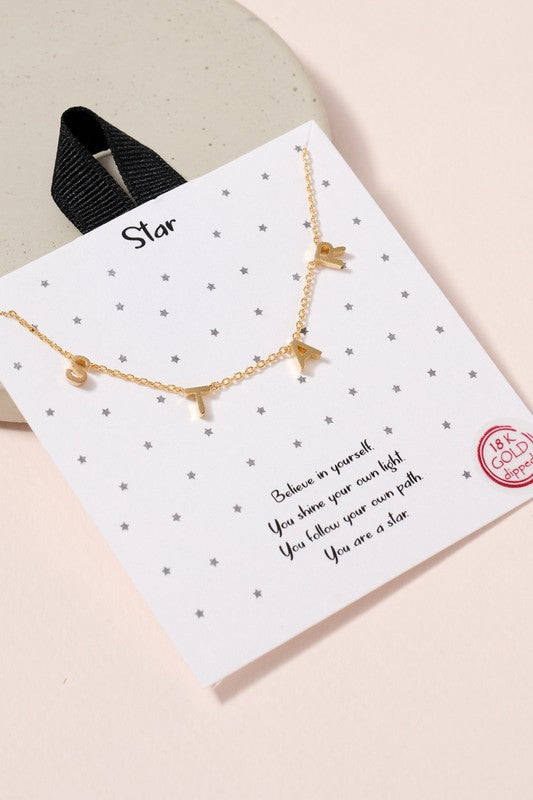 S-T-A-R Letter Charm Necklace