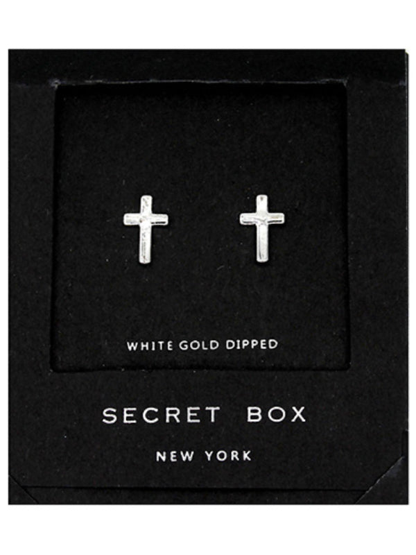 Secret Box Cross Stud Earring