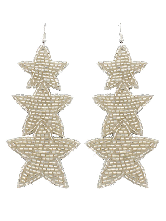 Triple Star Seed Bead Earrings