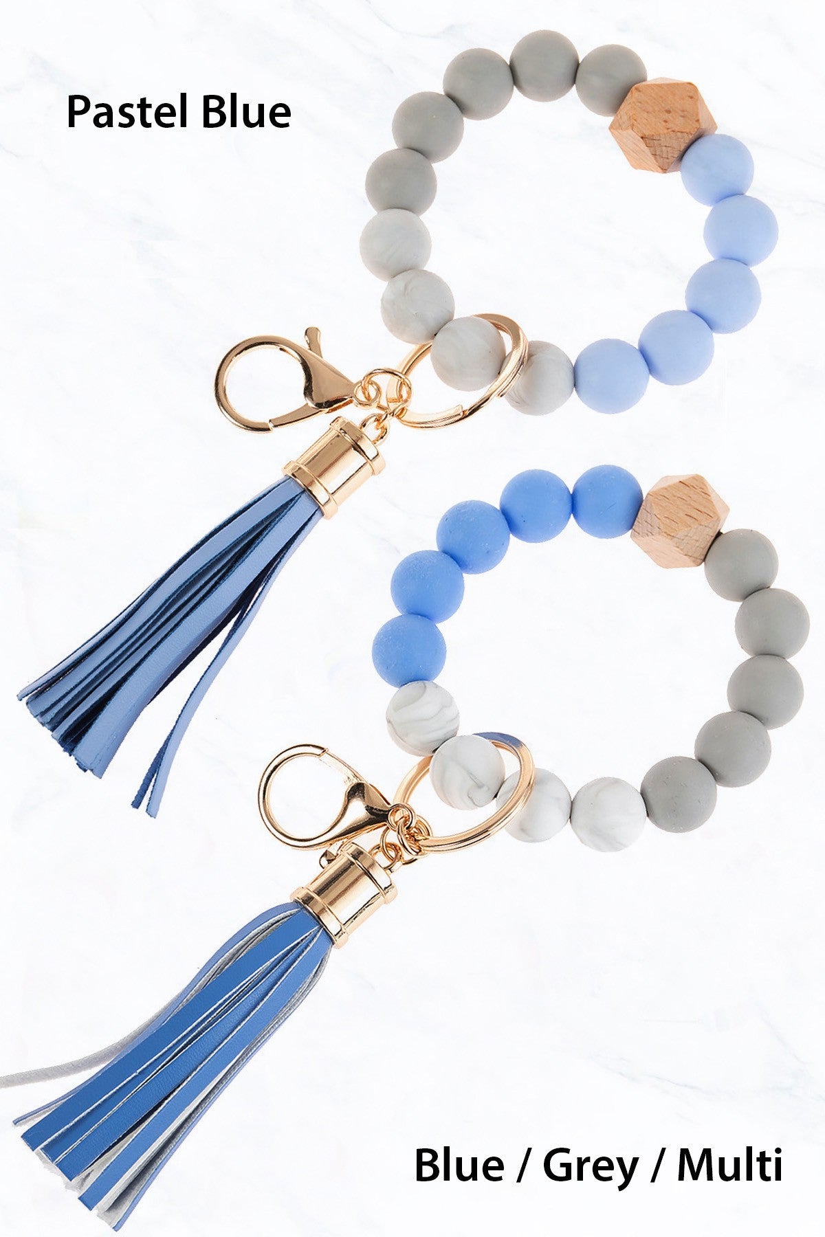 Silicone Beaded Key Ring Keychain