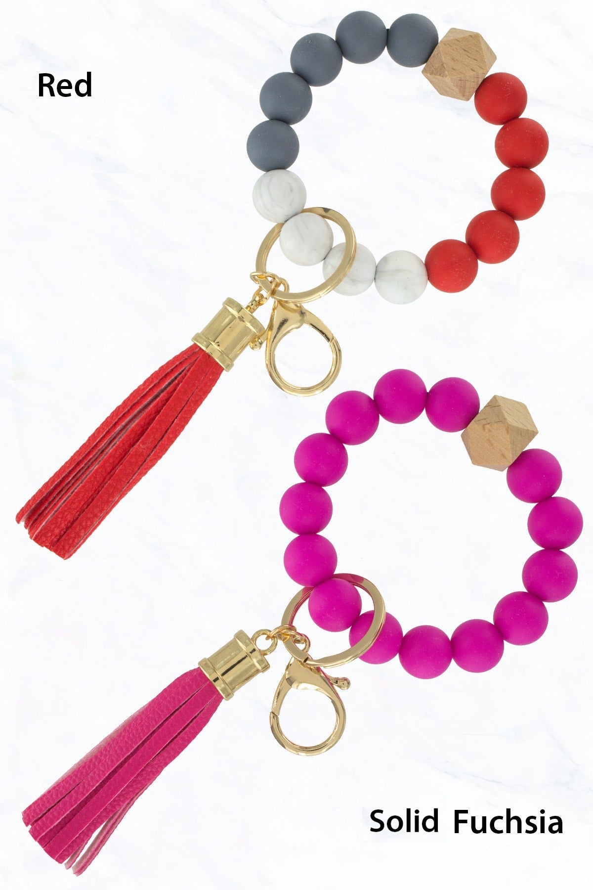 Silicone Beaded Key Ring Keychain